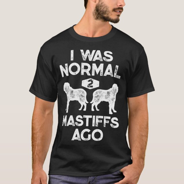 Ich war normal 2 Mastiffs vor England Mastiff Vint T-Shirt (Vorderseite)