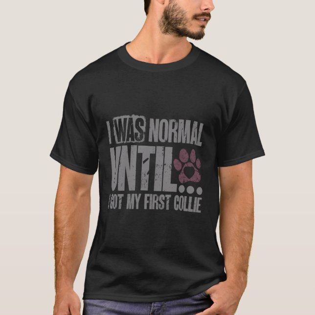 Ich war normal, bis ich meinen ersten Collie Funny T-Shirt (Vorderseite)