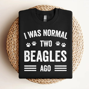 Ich war normal vor zwei Beagles lustiger Beagle-Li T-Shirt
