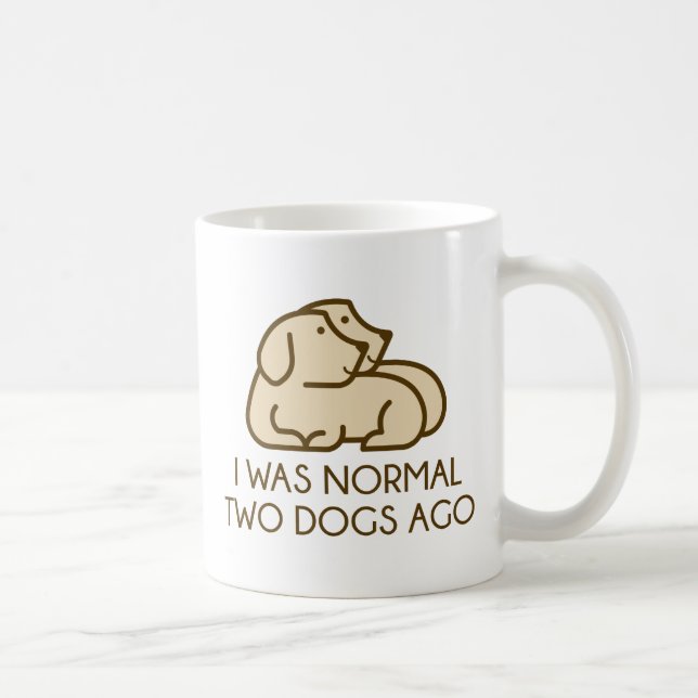 Ich war normal vor zwei Hunden Kaffeetasse (Rechts)