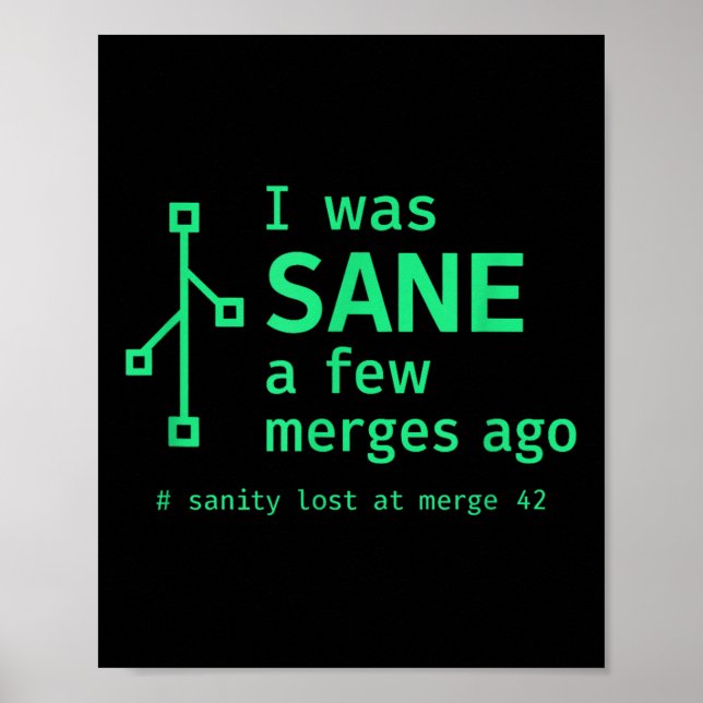 Ich war Sane ein paar Merges vor Sarcastic Program Poster (Vorne)