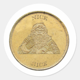 Ich war schön, Santa Coin Runder Aufkleber