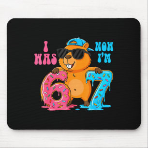 Ich war sechs jetzt bin ich sieben 6 7 Capybara 67 Mousepad
