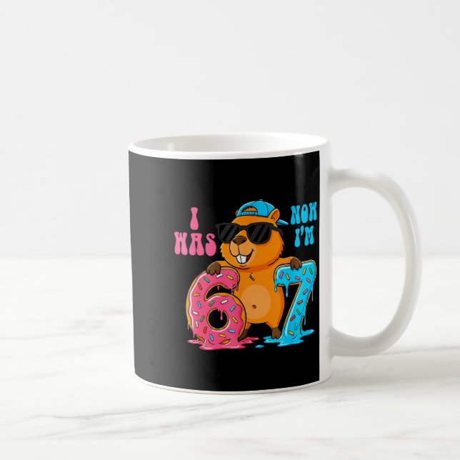 Ich war sechs, jetzt bin ich sieben 6 7 Capybara 6 Kaffeetasse (Rechts)