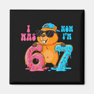 Ich war sechs, jetzt bin ich sieben 6 7 Capybara 6 Magnet