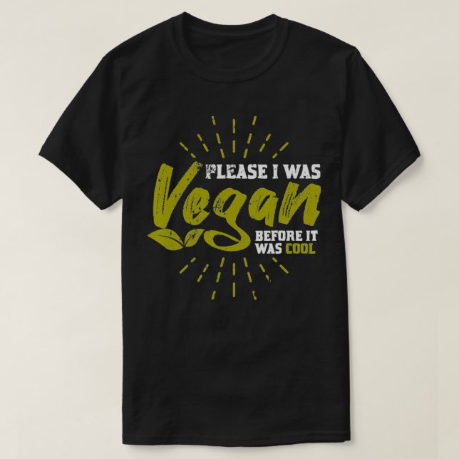 Ich war Vegan, bevor Vegetarier grünes Gemüse T-Shirt (Design vorne)