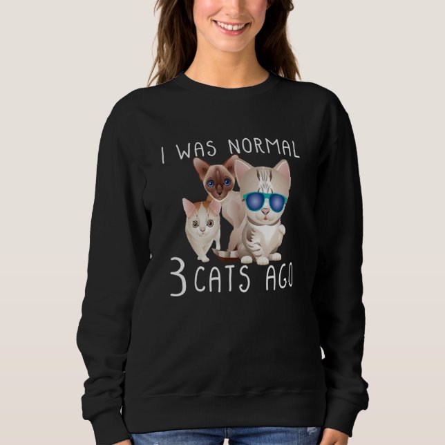 Ich war vor 3 Katzen normal Sweatshirt (Vorderseite)