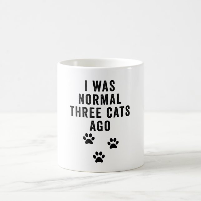 Ich war vor drei Katzen normal Kaffeetasse (Mittel)