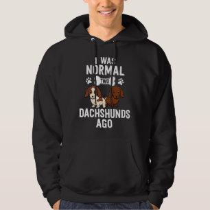 Ich war vor normalen Dackeln Red Piebald Dackel Hu Hoodie