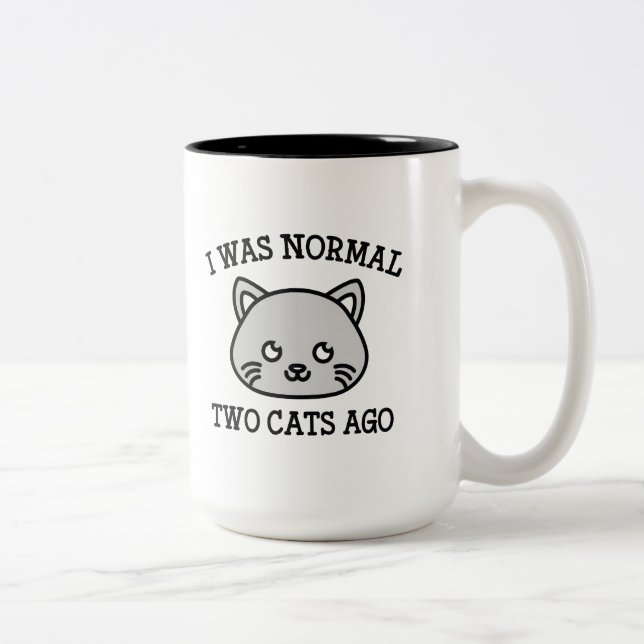 Ich war vor zwei Katzen normal Zweifarbige Tasse (Rechts)