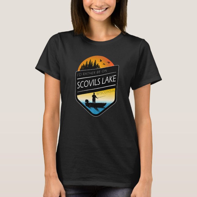 Ich wäre eher auf dem Schmucksee Wisconsin Fischfa T-Shirt (Vorderseite)