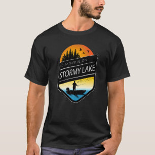 Ich wäre eher auf dem Stormy Lake Wisconsin Fische T-Shirt