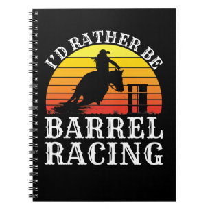 Ich wäre eher Barrel Racing Retro Cowgirl Rodeo T- Notizblock