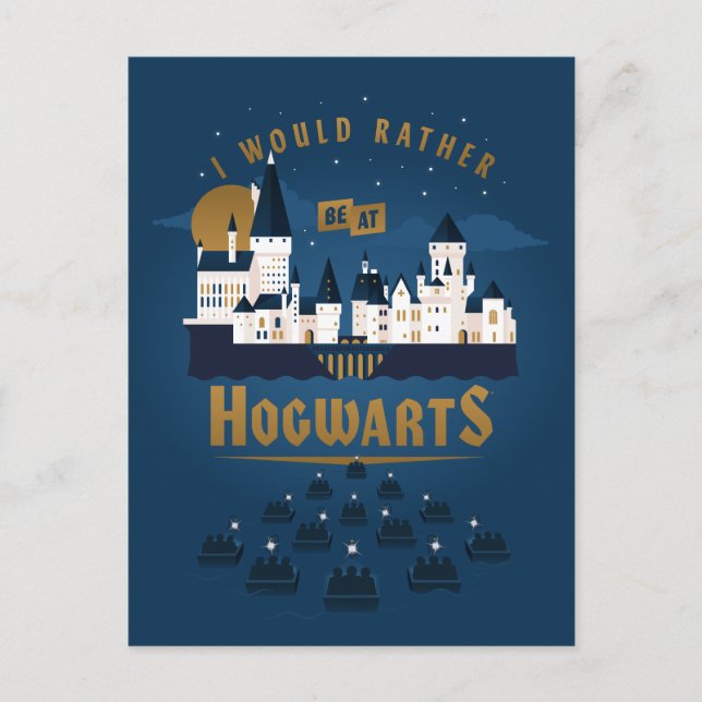 Ich wäre eher bei HOGWARTS™ Abstrakter Bootsfahrt Einladungspostkarte (Vorderseite)