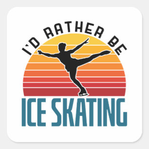 Ich wäre eher eis Skaten-Skater Quadratischer Aufkleber