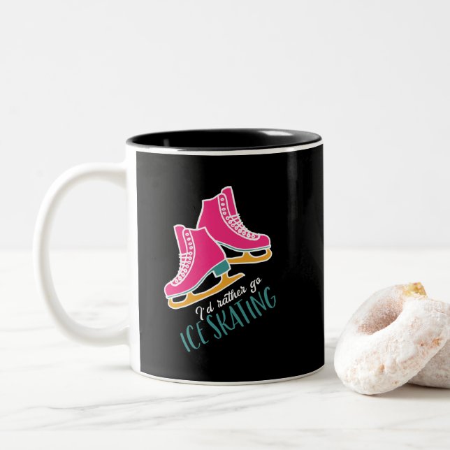 Ich wäre eher eisgekühlte Skaten-Funny-Skater Zweifarbige Tasse (Mit Donut)