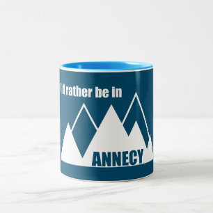Ich wäre eher im Annecy-Frankreich-Berg Zweifarbige Tasse