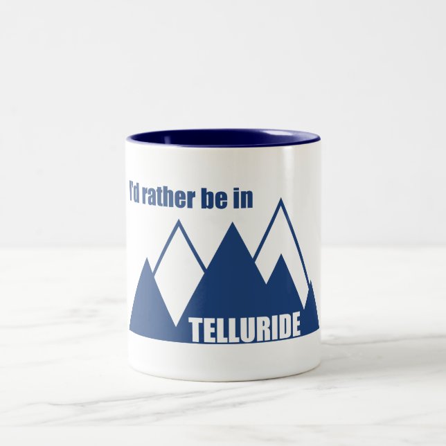 Ich wäre eher im Telluridgebirge Zweifarbige Tasse (Mittel)