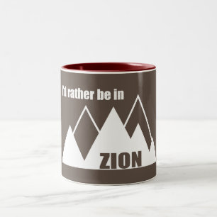 Ich wäre eher im Zion-Nationalpark Utah-Berg Zweifarbige Tasse