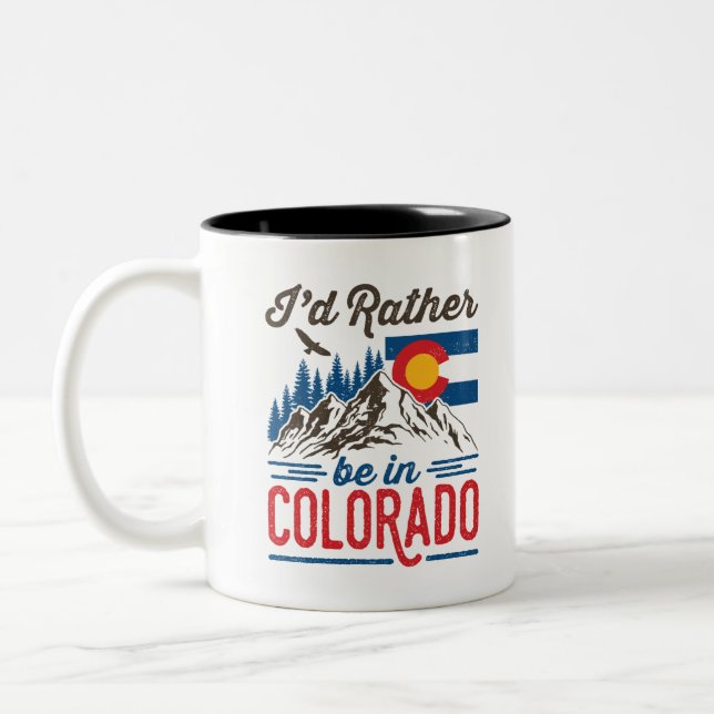 Ich wäre eher in Colorado. Zweifarbige Tasse (Links)