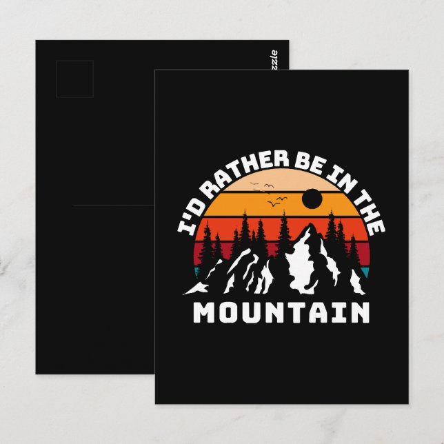 Ich wäre eher in den Bergen Postkarte (Vorne/Hinten)