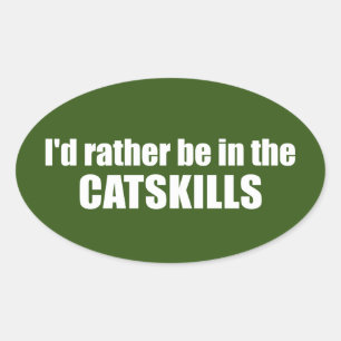 Ich wäre eher in den Catskills Ovaler Aufkleber