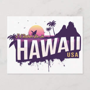 Ich wäre eher in den Hawaii USA - Vintager Sonnenu Postkarte
