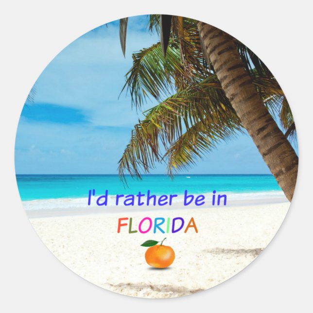 Ich wäre eher in Florida Runder Aufkleber (Vorderseite)