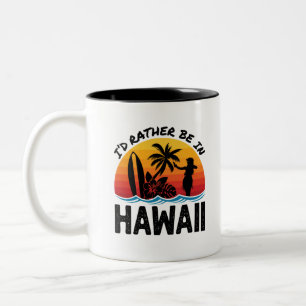 Ich wäre eher in Hawaii Zweifarbige Tasse