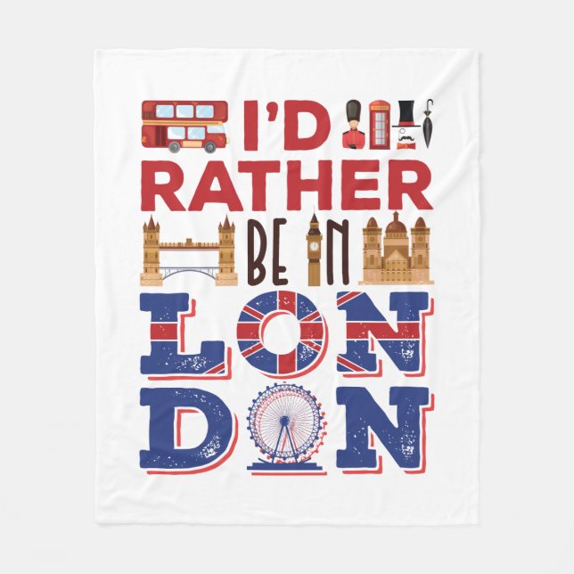 Ich wäre eher in London, England Fleecedecke (Vorderseite)