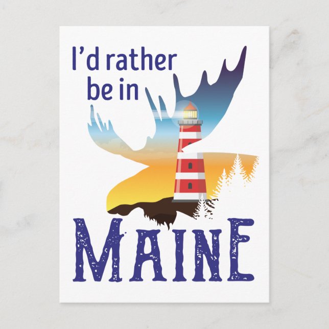 Ich wäre eher in Maine Postkarte (Vorderseite)