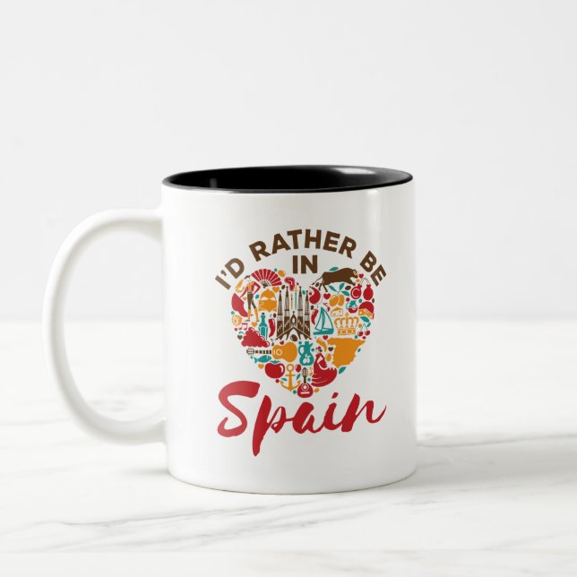 Ich wäre eher in Spanien Zweifarbige Tasse (Links)