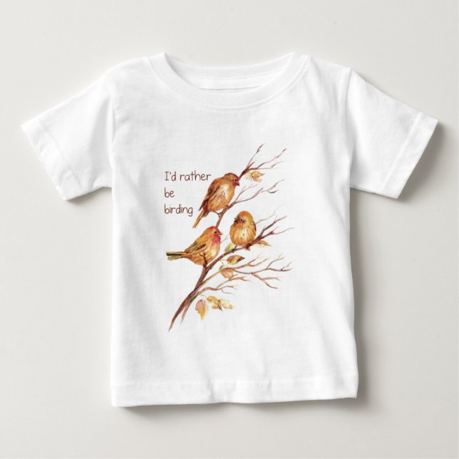 Ich wäre eher Vogelbeobachtung, Vogel, Sparrow Baby T-shirt (Vorderseite)