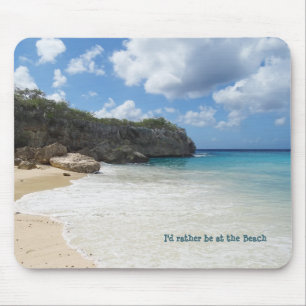 Ich wäre lieber am Strand (anpassbar) Mousepad