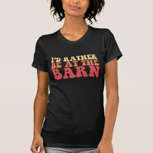 Ich wäre lieber auf dem Bauernhof Groovy Retro T-Shirt