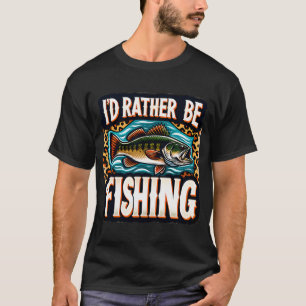 Ich wäre lieber beim Angeln - Lustige Angeln Zitat T-Shirt