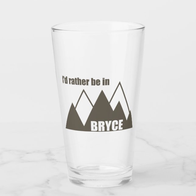 Ich wäre lieber im Berg Bryce Canyon Glas (Vorderseite)