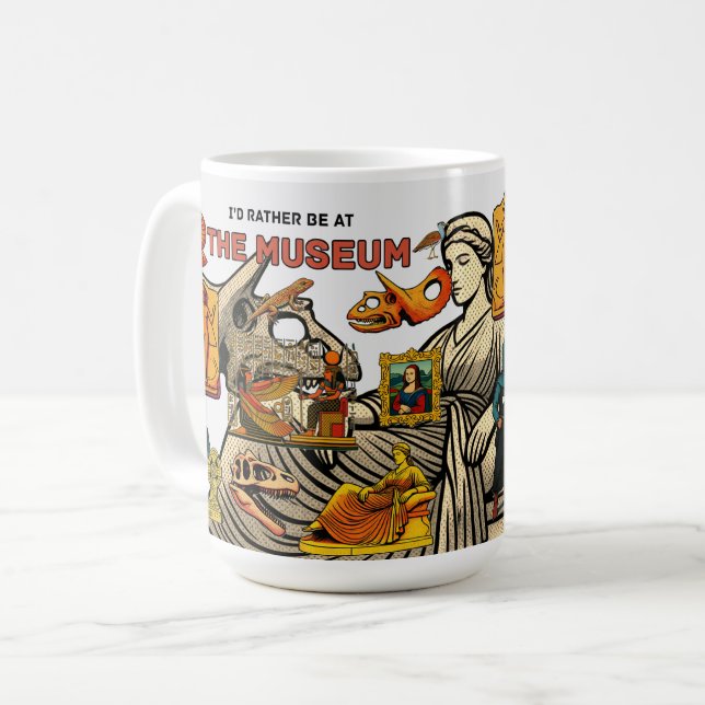 Ich wäre lieber im MUSEUM Kaffeetasse (Vorderseite Links)