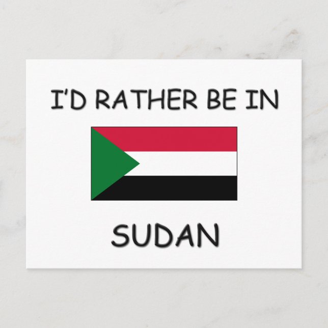 Ich wäre lieber im Sudan Postkarte (Vorderseite)