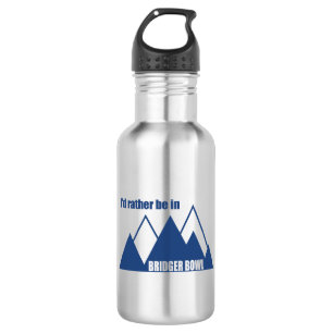 Ich wäre lieber in Bridger Bowl Mountain Edelstahlflasche