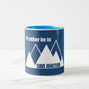 Ich wäre lieber in Cave Junction Oregon Mountain Zweifarbige Tasse