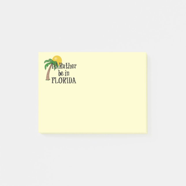 Ich wäre lieber in Florida Post-it Klebezettel (Vorderseite)