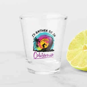 Ich wäre lieber in Kalifornien Reisemitbringsel Schnapsglas