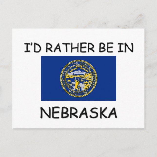Ich wäre lieber in Nebraska Postkarte (Vorderseite)