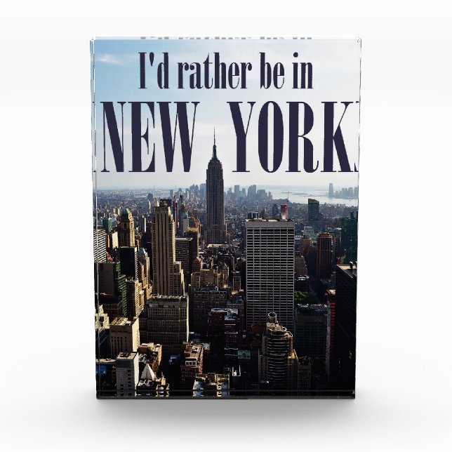 "Ich wäre lieber in New York" Foto Block (Vorderseite)