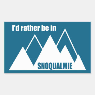Ich wäre lieber in Snoqualmie, Washington Mountain Rechteckiger Aufkleber