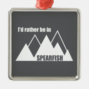 Ich wäre lieber in Spearfish South Dakota Mountain Ornament Aus Metall