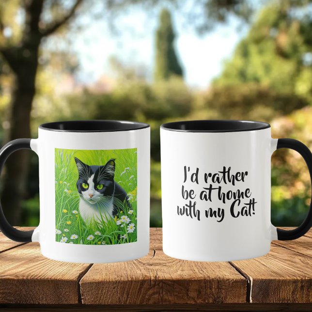 Ich wäre lieber zu Hause mit meiner Katze Tasse (Von Creator hochgeladen)