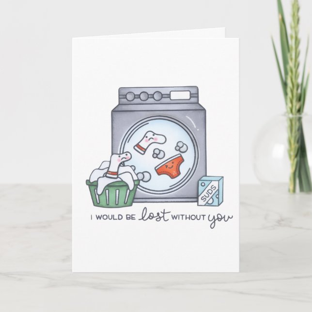 Ich wäre ohne dich verloren Klapp-Grußkarte Karte (Vorderseite)
