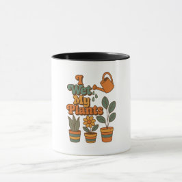 Ich wässere meine Pflanzen – Retro-70er-Streifen Tasse